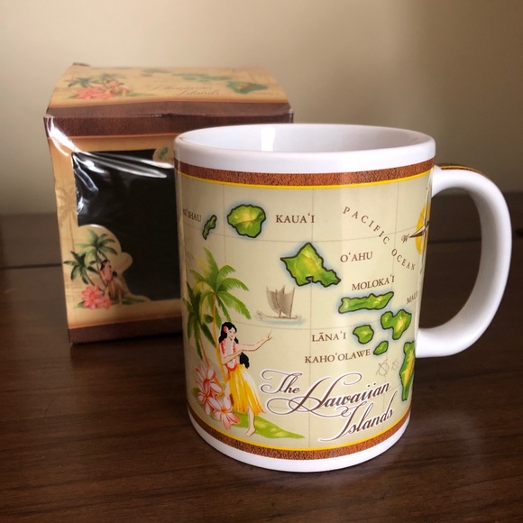 Hawaiian Islands Vintage map coffee mugs - Picture 1 of 6